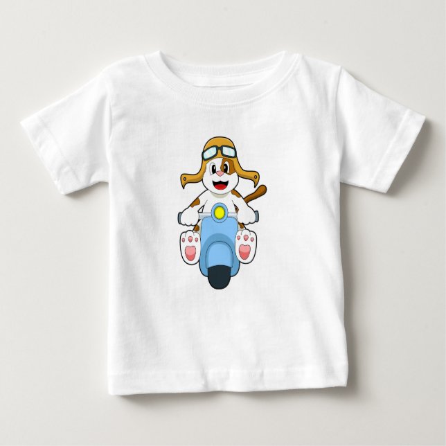 Camiseta De Bebé Perro en bicicleta con Scooter.PNG (Anverso)