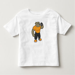 Camiseta De Bebé Perro en ejercicio con dumbbell