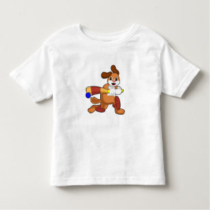 Camiseta De Bebé Perro en el críquet con bate de críquet