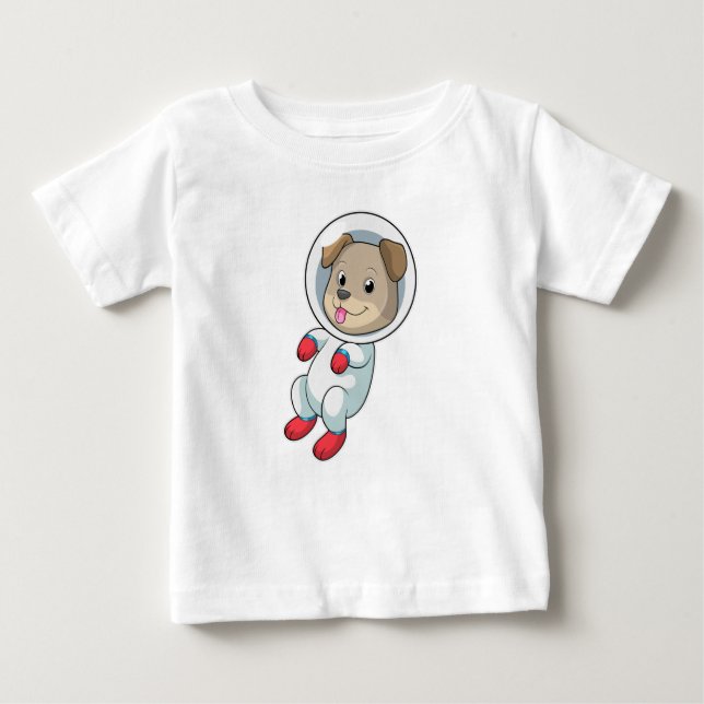 Camiseta De Bebé Perro en el espacio (Anverso)