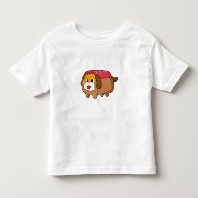 Camiseta De Bebé Perro en Hotdog (Anverso)