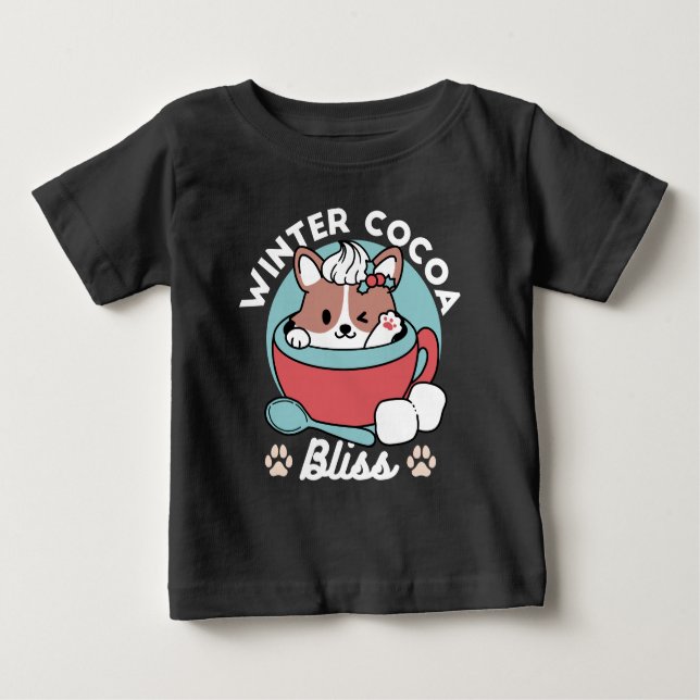 Camiseta De Bebé Perro en taza festiva para vibraciones de vacacion (Anverso)