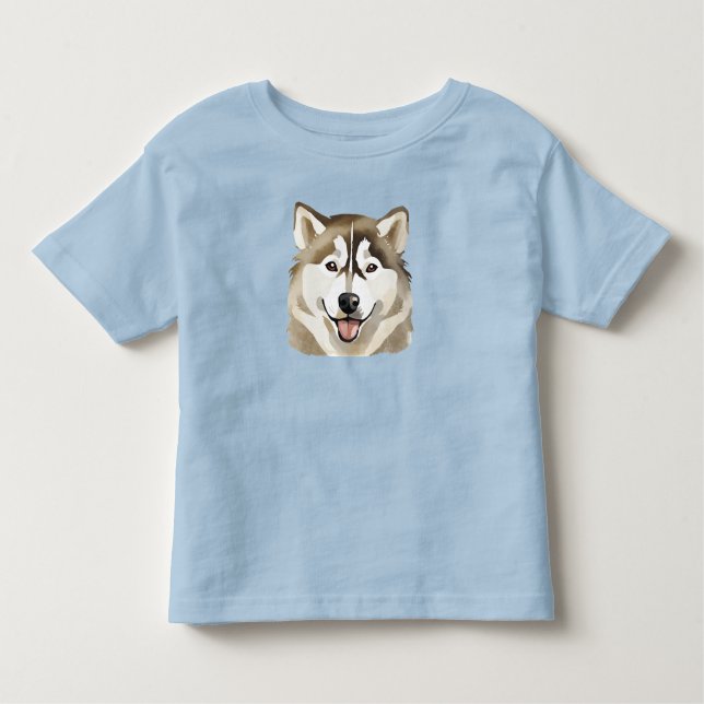 Camiseta De Bebé Perro espumoso y gracioso siberiano Husky Wolf hus (Anverso)