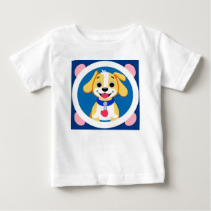 Camiseta De Bebé Perro Feliz con Collar Cachorro Sonriente Gráfico