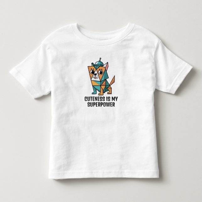 Camiseta De Bebé Perro Geométrico Colorido (Anverso)