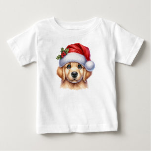 Camiseta De Bebé Perro Golden Retriever con Santa Claus Style-82535