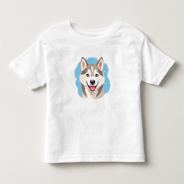 Camiseta De Bebé Perro hueso humilde hueso divertido de Siberia (Anverso)