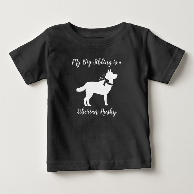 Camiseta De Bebé Perro Husky Siberiano Baby Shower Gris porcino (Anverso)