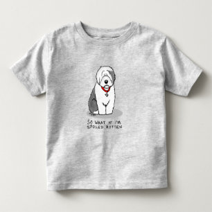 Camiseta De Bebé Perro inglés viejo podrido (gris 1) funesto