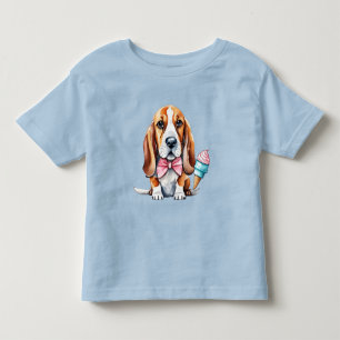 Camiseta De Bebé Perro lindo comiendo helado