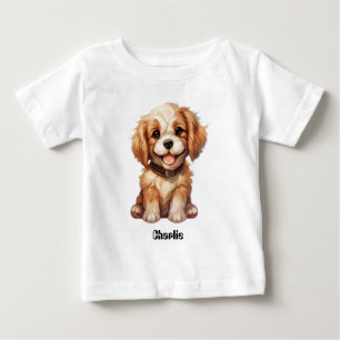 Camiseta De Bebé Perro lindo con nombre editable