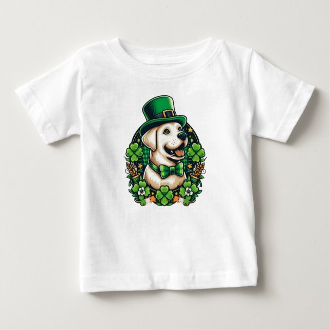 Camiseta De Bebé Perro lindo del Día de San Patricio (Anverso)