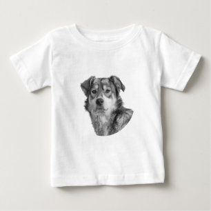 Camiseta De Bebé Perro mestizo grande monocromo refinado