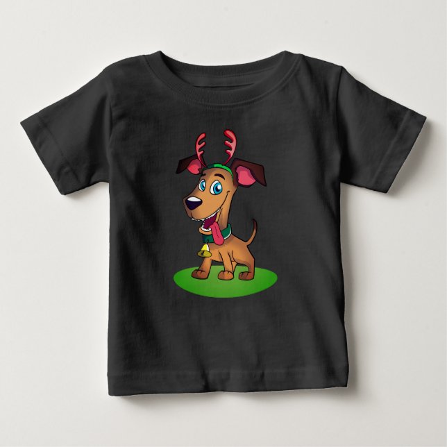 Camiseta De Bebé perro navidad (Anverso)