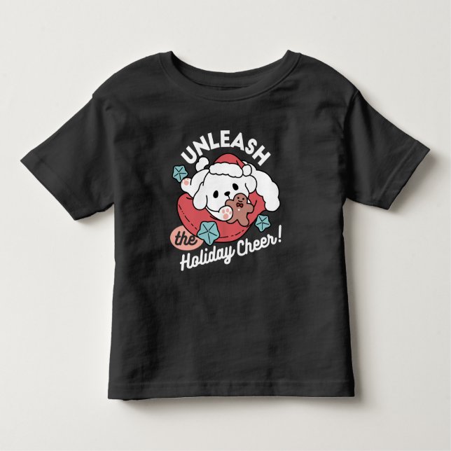 Camiseta De Bebé Perro navidad en Sombrero Santa - festividad para  (Anverso)