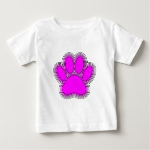 Camiseta De Bebé Perro Paw En Rosa Con Salidas