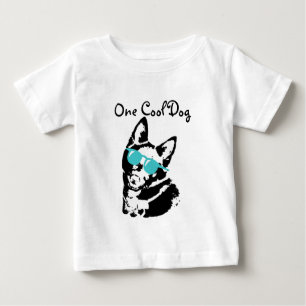Camiseta De Bebé Perro Schipperke con gafas de sol