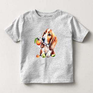 Camiseta De Bebé Perro y frutas