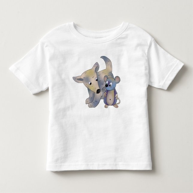 Camiseta De Bebé Perro y ratón (Anverso)
