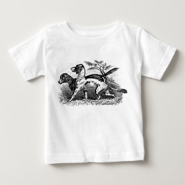 Camiseta De Bebé Perros de época (Anverso)