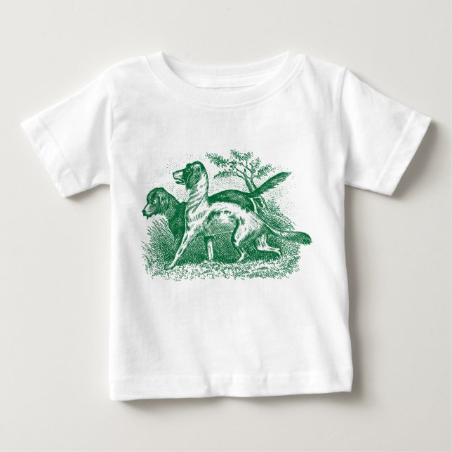 Camiseta De Bebé Perros de época (Anverso)