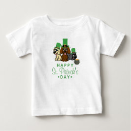 Camiseta De Bebé Perros del Día de San Patricio, Gorras de Leprecha