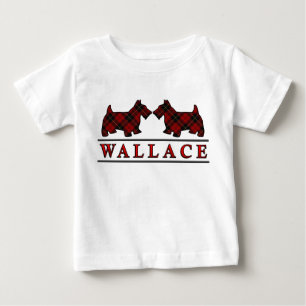Camiseta De Bebé Perros del escocés del tartán de Wallace del cla