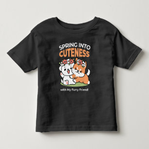 Camiseta De Bebé Perros juguetones con coronas de flores - Tema de