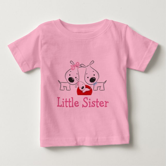 Camiseta De Bebé Perros Pequeña Hermana (Anverso)