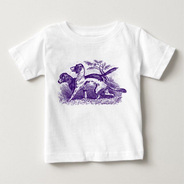Camiseta De Bebé Perros Vintage (Anverso)