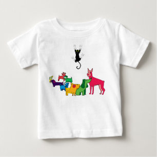 Camiseta De Bebé Perros y Gatos