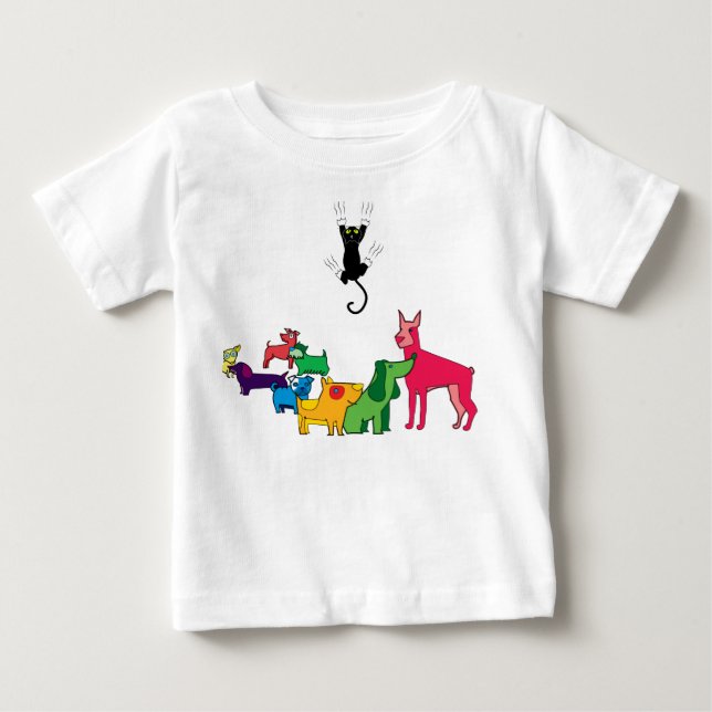 Camiseta De Bebé Perros y Gatos (Anverso)