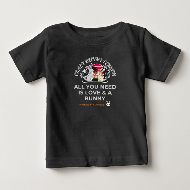 Camiseta De Bebé Persona de conejo loca (Anverso)