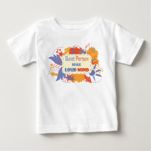 Camiseta De Bebé Persona tranquila con mente ruidosa azul amarillo