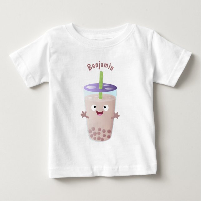 Camiseta De Bebé Personaje de dibujos animados de Cute happy bubble (Anverso)