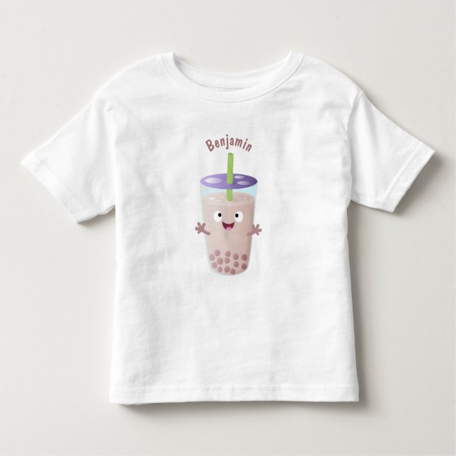Camiseta De Bebé Personaje de dibujos animados de Cute happy bubble (Anverso)