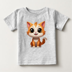 Camiseta De Bebé Personaje de dibujos animados de gato naranja lind
