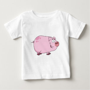Camiseta De Bebé Personaje de dibujos animados del cerdo