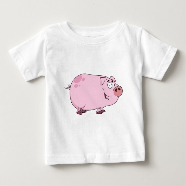 Camiseta De Bebé Personaje de dibujos animados del cerdo (Anverso)