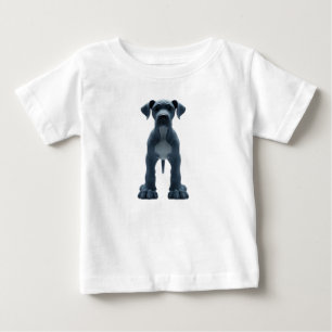 Camiseta De Bebé Personaje de Gran Danés azul estilizado en 3D