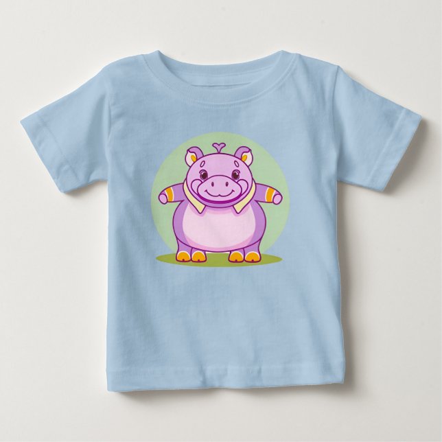 Camiseta De Bebé Personaje de Hippo Feliz (Anverso)