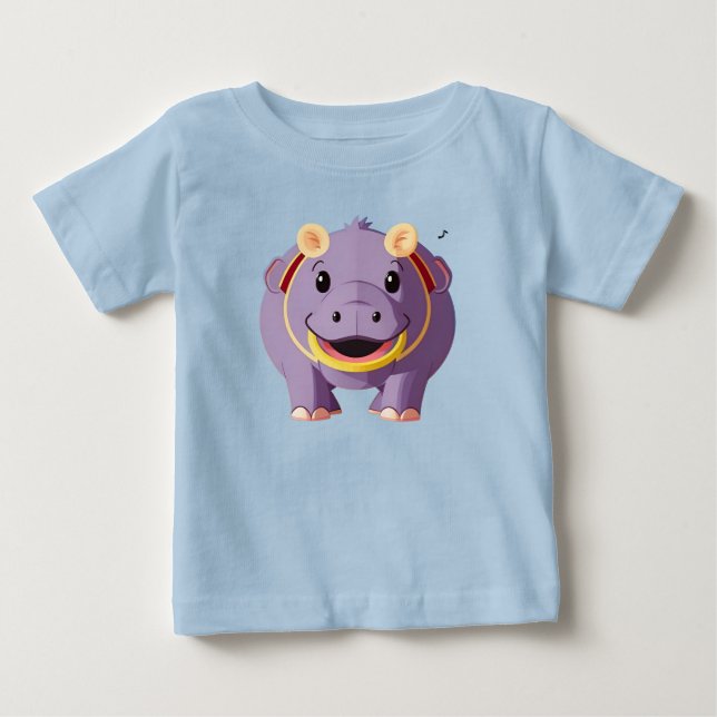 Camiseta De Bebé Personaje de Hippo Feliz (Anverso)