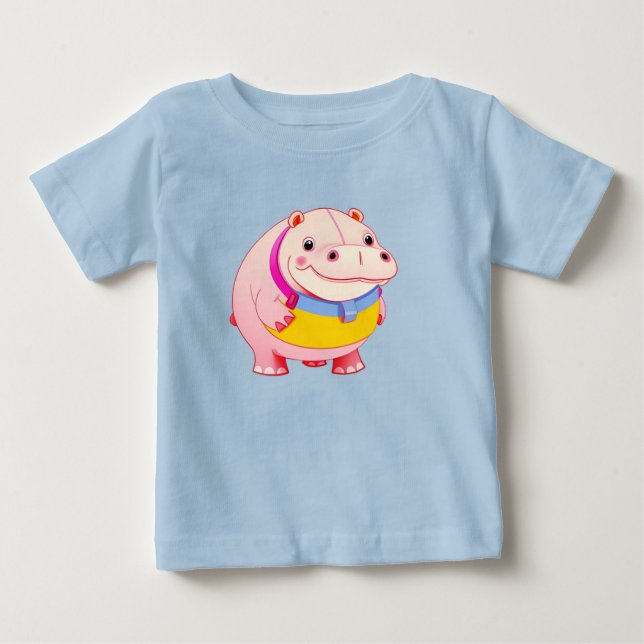 Camiseta De Bebé Personaje de Hippo Feliz (Anverso)