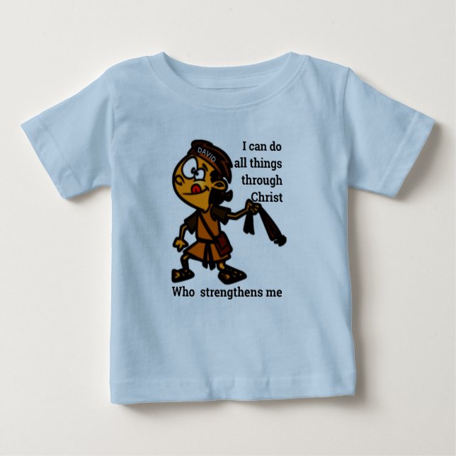 Camiseta De Bebé Personaje de la historia bíblica de David con hond (Anverso)