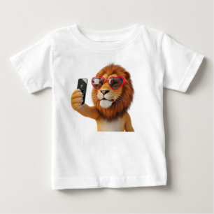 Camiseta De Bebé Personaje de león divertido con gafas de sol de co