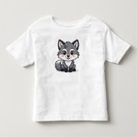 Personaje de lobo gris de dibujos animados adorabl