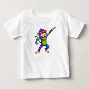Camiseta De Bebé Personaje de mascota de mono de dibujos animados