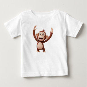 Camiseta De Bebé Personaje de mono celebrando