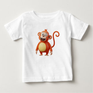 Camiseta De Bebé Personaje de mono de dibujos animados naranja 3D l