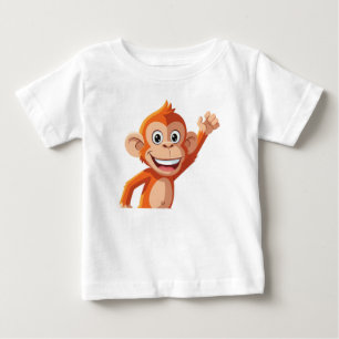 Camiseta De Bebé Personaje de mono de dibujos animados naranja agit